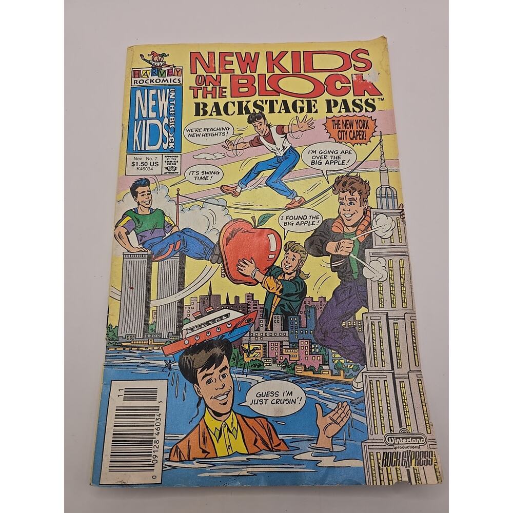 New Kids on the Block #7 Back Stage Pass 1991 Harvey Comics Rare HTF‎ (B6)